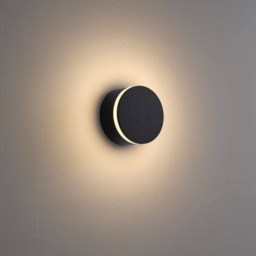 Rackhams 4 Watt Round Black Wall Outdoor Lamp - thumbnail 2