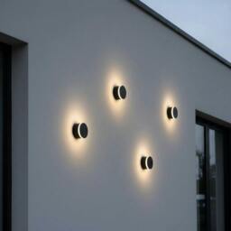Rackhams 4 Watt Round Black Wall Outdoor Lamp - thumbnail 3