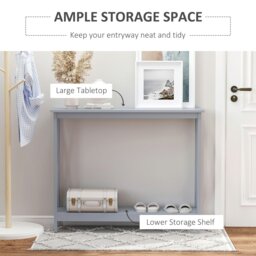 Rackhams Wooden Console Table Storage Drawer Shelf Entryway Display Stand - thumbnail 3