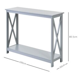 Rackhams Wooden Console Table Storage Drawer Shelf Entryway Display Stand - thumbnail 5