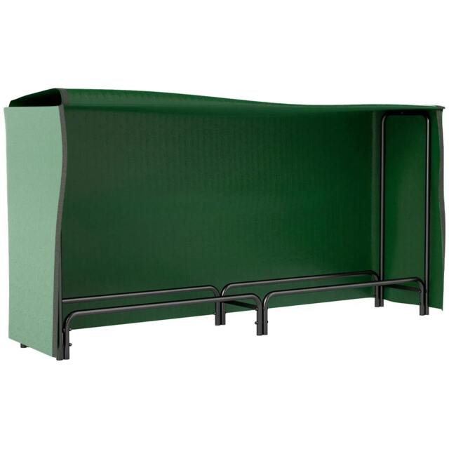 Rackhams Firewood Rack with Waterproof Cover, Heavy Duty Metal Log Store Indoors, Log Storage Holder for Outdoor Indoor Fireplace, 200 x 36 x 99 cm, Dark Green