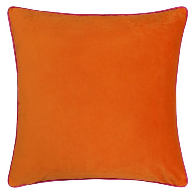 Rackhams Meridian Velvet Cushion Cover - Clementine/Hot Pink - 45cm x 45cm - Clementine/Hot Pink - 100% Polyester - image 1