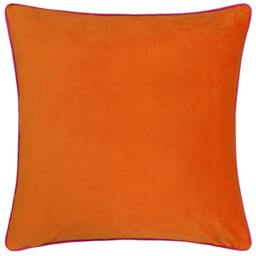 Rackhams Meridian Velvet Cushion Cover - Clementine/Hot Pink - 45cm x 45cm - Clementine/Hot Pink - 100% Polyester - thumbnail 2