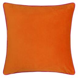 Rackhams Meridian Velvet Cushion Cover - Clementine/Hot Pink - 45cm x 45cm - Clementine/Hot Pink - 100% Polyester - thumbnail 4