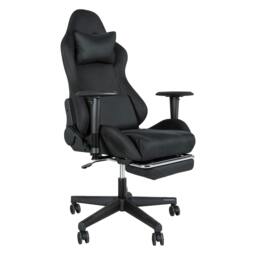 Rackhams Office Desk Chair Gaming Recliner Adjustable Height with Footrest Black