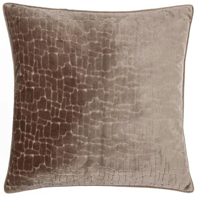 Rackhams Bloomsbury Velvet Cushion Cover - Taupe - 50cm x 50cm - Taupe - 100% Polyester - image 1