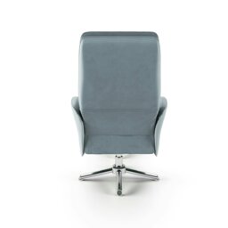 Rackhams Belding recliner and stool in grey pu - thumbnail 3