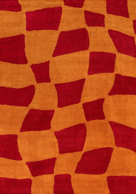 Rackhams Joli Checkered Red & Orange Rug - 160X230 cm - image 1