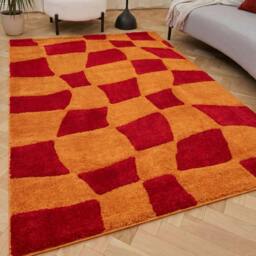 Rackhams Joli Checkered Red & Orange Rug - 160X230 cm - thumbnail 6