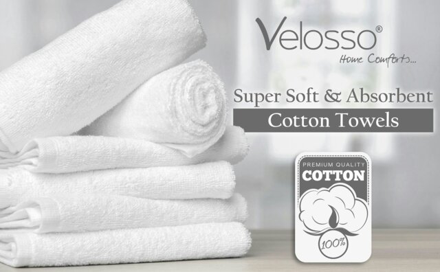 Rackhams Cotton Plush velour 450gsm Super Absorbent Towels - White - White - Hand Towel