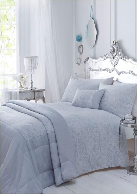 Rackhams Maxwell Jacquard Traditional Filled Cushion - Light Blue
