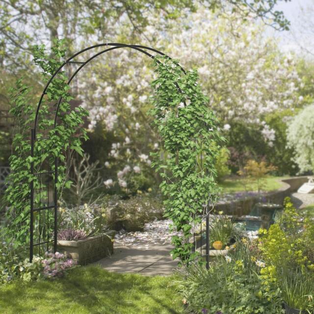 Rackhams 223cm Garden Arch Trellis, Outdoor Wedding Arbor for Roses, Vines - Metal - 157 x 40 x 223 cm - Black - image 1