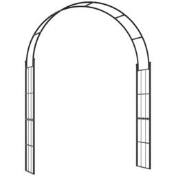Rackhams 223cm Garden Arch Trellis, Outdoor Wedding Arbor for Roses, Vines - Metal - 157 x 40 x 223 cm - Black - thumbnail 2
