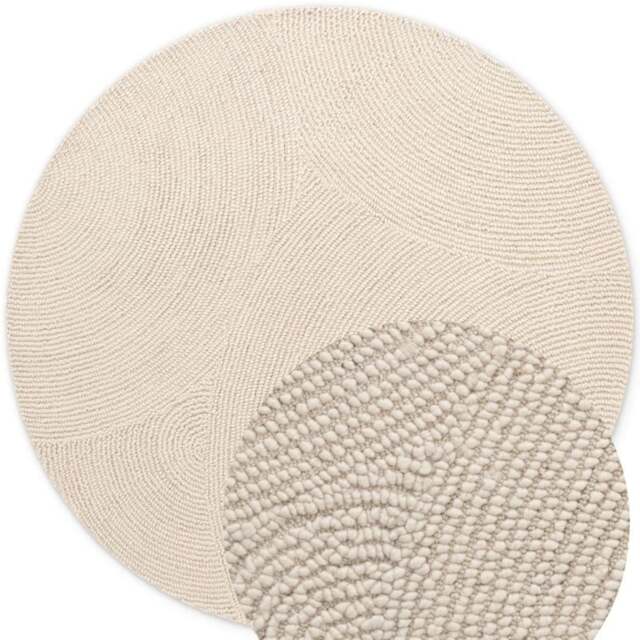 Rackhams Eleni Wool Rug – Natural Cream Colour - Ø 200 cm - image 1