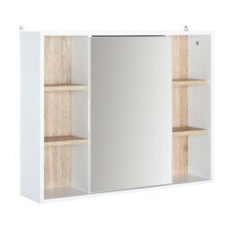 Rackhams Wall Mounted Bathroom Storage Cabinet w/ Mirrored Door, Adjustable Shelf - White - thumbnail 2