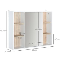 Rackhams Wall Mounted Bathroom Storage Cabinet w/ Mirrored Door, Adjustable Shelf - White - thumbnail 5