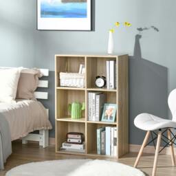 Rackhams Cubic Cabinet Bookcase Storage Shelves for Home Office, Rustic Brown - thumbnail 1