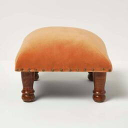 Rackhams Mable Velvet Square & Rectangular Footstool - Pink - 50 x 30 cm - thumbnail 2