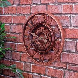 Rackhams Vintage Open Face Outdoor Clock, Bronze