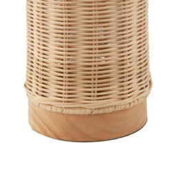 Rackhams Traditional Natural Woven Rattan Table Lamp with Rubber Wood Base - thumbnail 3