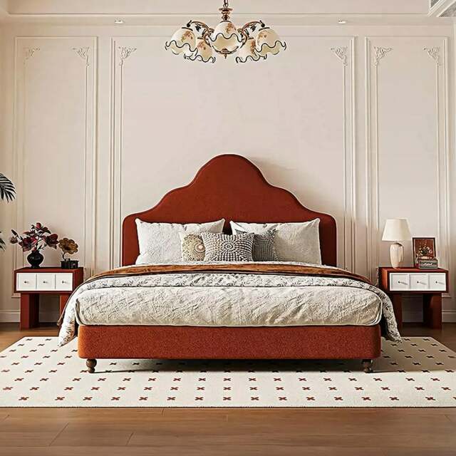Rackhams Elara Double Bed, King Size, Super King Size, Flannelette - Red - Super King Size