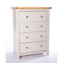 Rackhams Argenta 4 Drawer Chest of Drawers Chrome Knob - Light Grey - thumbnail 1