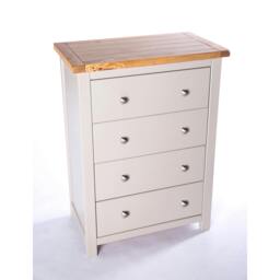 Rackhams Argenta 4 Drawer Chest of Drawers Chrome Knob - Light Grey - thumbnail 3