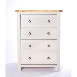 Rackhams Argenta 4 Drawer Chest of Drawers Chrome Knob - Light Grey - thumbnail 2