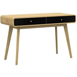 Rackhams Cassie Desk 2 Drawers OakBlack120x50x79cm - Black