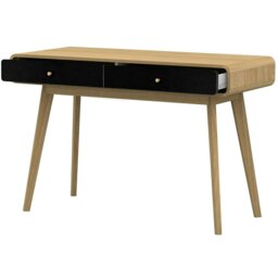 Rackhams Cassie Desk 2 Drawers OakBlack120x50x79cm - Black - thumbnail 3