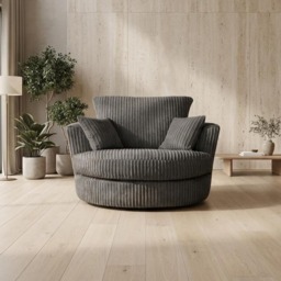 Rackhams Chicago Full Back Living Room Furniture Range - Storm Grey - Swivel Chair