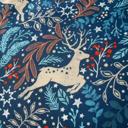 Rackhams Winter Stags Duvet Cover Set - Blue - Double - thumbnail 4