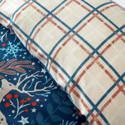 Rackhams Winter Stags Duvet Cover Set - Blue - Double - thumbnail 2