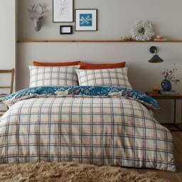 Rackhams Winter Stags Duvet Cover Set - Blue - Double - thumbnail 5