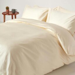 Rackhams Organic 400 TC Egyptian Cotton Sateen Duvet Cover Set - Duck Egg Blue - Single - thumbnail 3