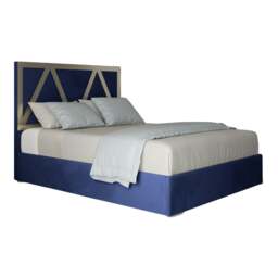 Rackhams Alison Upholstered Soft Velvet Metal Bed Frame - Blue - Blue - Super king - thumbnail 6