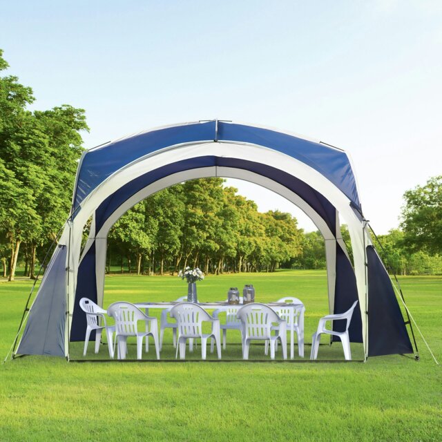Rackhams Outdoor Gazebo Event Dome Shelter Party Tent for Garden Blue and Grey - image 1