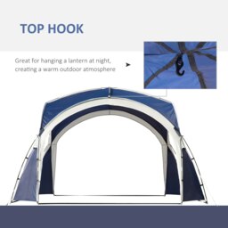 Rackhams Outdoor Gazebo Event Dome Shelter Party Tent for Garden Blue and Grey - thumbnail 4