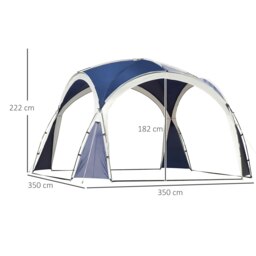Rackhams Outdoor Gazebo Event Dome Shelter Party Tent for Garden Blue and Grey - thumbnail 5