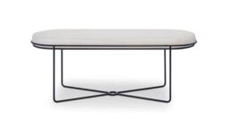 Rackhams Finn Ottoman Stools - Matt Black - Natural Seat Upholstery - thumbnail 1