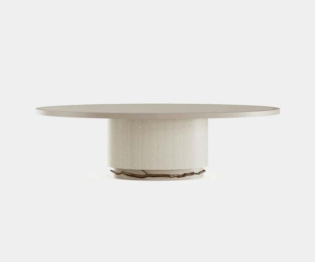 Rackhams Branch Dining Table: Sophisticated Design with Aged Brass Base - image 1