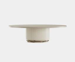 Rackhams Branch Dining Table: Sophisticated  Design with Aged Brass Base - thumbnail 1