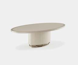 Rackhams Branch Dining Table: Sophisticated  Design with Aged Brass Base - thumbnail 2