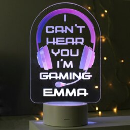 Rackhams Personalised Pink Gaming LED Colour Changing Night Light - thumbnail 4