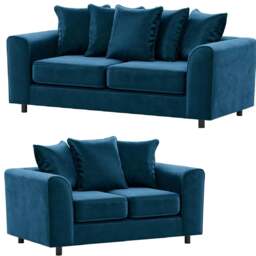 Rackhams Brooklyn Full Foam Plush Velvet Sofa Suite - Pink - thumbnail 4