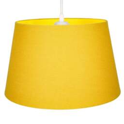 Rackhams Traditional 30cm Mustard Ochre Linen Fabric Drum Table/Pendant Shade 60w Maximum - thumbnail 2