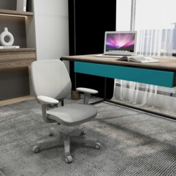 Rackhams Office Chair, 360 Degree Swivel Desk Chair with Wheels, Grey - Pink - thumbnail 2