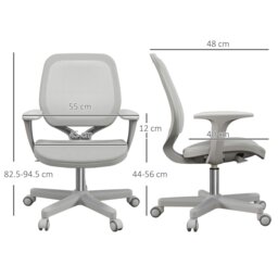 Rackhams Office Chair, 360 Degree Swivel Desk Chair with Wheels, Grey - Pink - thumbnail 6