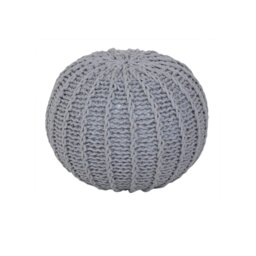 Rackhams Cable Knit Round Pouffe Chunky Seat Footstool Ottoman 100% Cotton Handmade - Ochre - thumbnail 4
