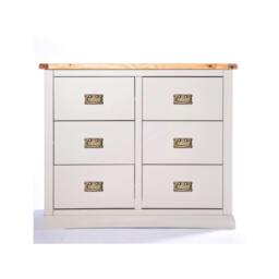 Rackhams Loreo 6 Drawer Chest of Drawers Bras Drop Handle - Light Grey - thumbnail 1